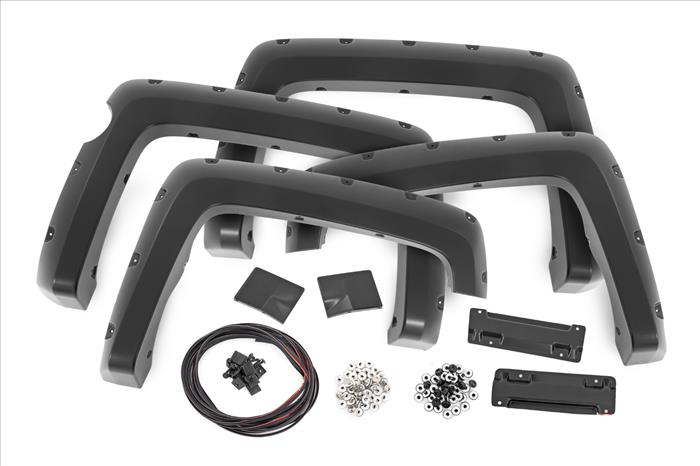 Pocket Fender Flares 5 Foot 9 Inch Bed GJI Shadow Gray Chevy Silverado 1500 (14-18 & Classic) Rough Country