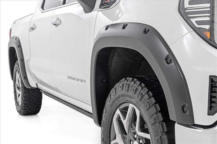 Traditional Pocket Fender Flares Gloss Black GMC Sierra 1500 2WD/4WD (19-23) Rough Country