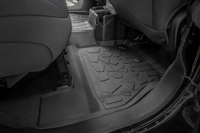 Flex Fit Floor Mats FR & RR 4 Door Jeep Wrangler Unlimited 4WD (18-26) Rough Country