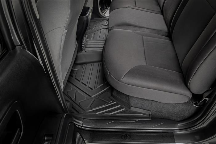 Flex-Fit Floor Mats Front and Rear Toyota Tacoma 2WD/4WD (2016-2023) Rough Country