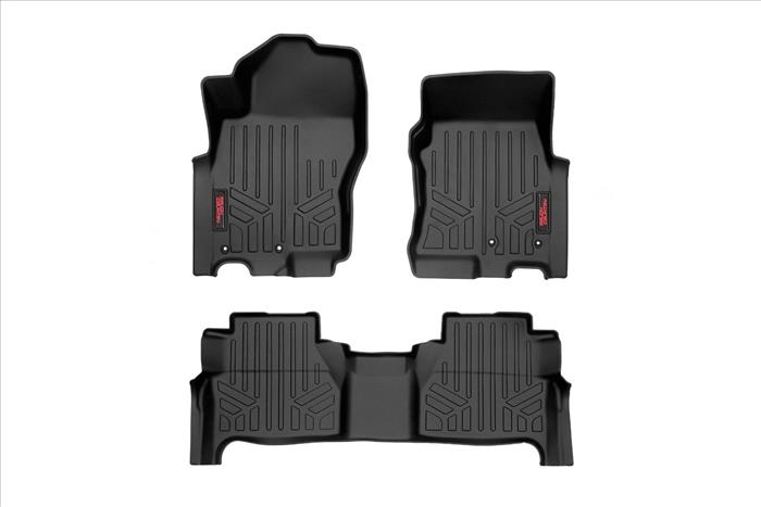 Floor Mats Front Rear and Rear Row Crew Cab Nissan Frontier 2WD/4WD (22-23) Rough Country