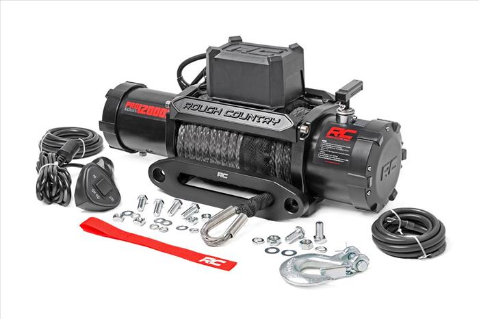 100 LB Electric Winch Synthetic Rope Pro Series Rough Country