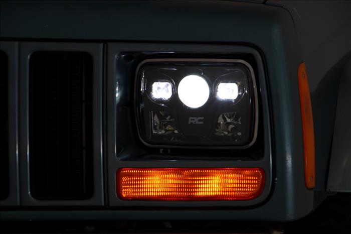 Jeep 5X7 Inch LED Headlights Jeep Cherokee XJ Rough Country