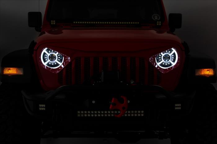 Jeep 9-Inch DRL Halo LED Headlights Jeep Wrangler JL/JLU Gladiator JT Rough Country