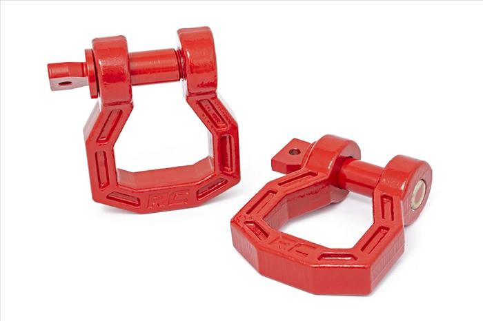 Forged D-Ring Set Red Pair Rough Country