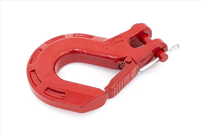 Forged Clevis Hook Red Fits 5/16 - 3/4 Inch D-Rings Fits 1 Inch Winch Ropes Rough Country