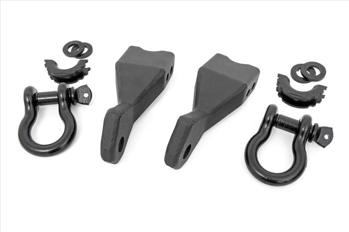Chevy Tow Hook to Shackle Conversion Kit w/Standard D-Rings & Rubber Isolators 19-20 Silverado 1500 Rough Country