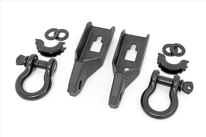 Ford Tow Hook to Shackle Conversion Kit w/D-Ring & Rubber Isolators 09-20 F-150 Rough Country