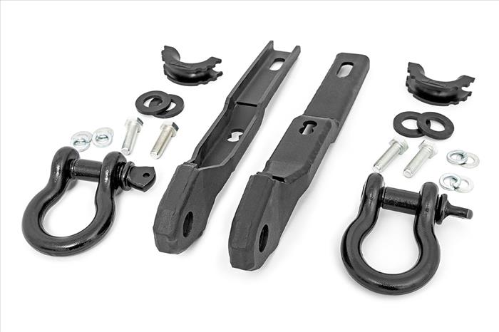 Nissan Tow Hook to Shackle Conversion Kit w/ D-Rings and Rubber Isolators 17-20 Titan Rough Country