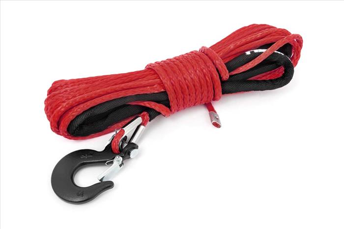 Red 1/4 Inch Synthetic Winch Rope UTV ATV Rough Country