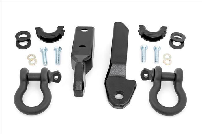 GM Tow Hook to Shackle Conversion Kit w/ D-Ring and Rubber Isolators (88-98 C1500/K1500) Rough Country