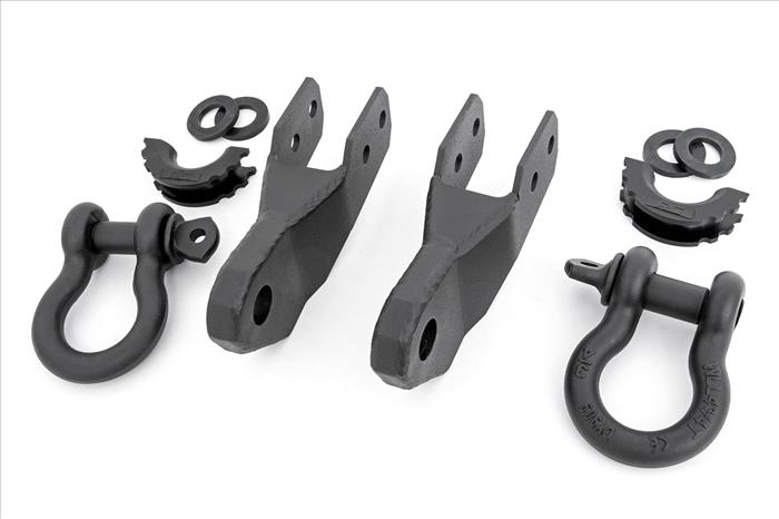 GM Tow Hook to Shackle Conversion Kit w/D-Rings and Rubber Isolators (15-20 Canyon/Colorado) Rough Country