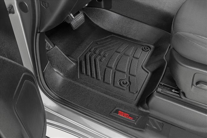 Sure-Fit Floor Mats FR & RR FR Bucket Crew Silverado/Sierra 1500/2500HD/3500HD (19-26) Rough Country