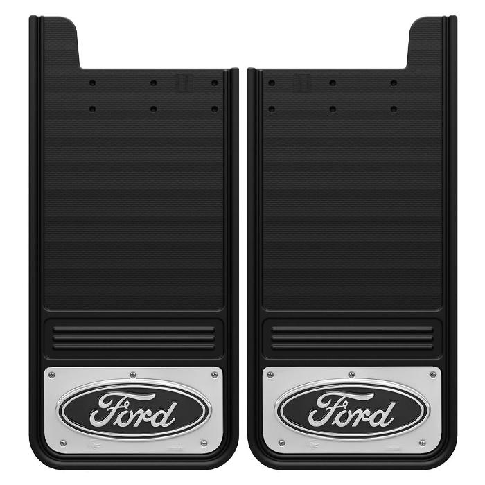 Splash Guards - Gatorback, Rear Pair, Ford Oval Stainless 2017-2018 Ford F-250 VHC3Z-16A550-M
