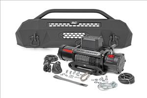 Front Bumper Hybrid 9500-Lb Pro Series Winch Synthetic Rope 16-22 Toyota Tacoma Rough Country