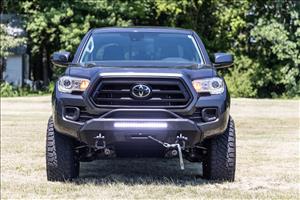 Front Bumper Hybrid with 9500-Lb Pro Series Winch and 20 Inch LED Light Bar 16-22 Toyota Tacoma 4WD Rough Country