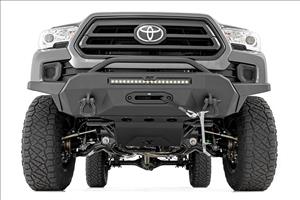 Front Bumper Hybrid 20 Inch Black LED 9500-Lb Winch Syn Toyota Tacoma (16-23) Rough Country