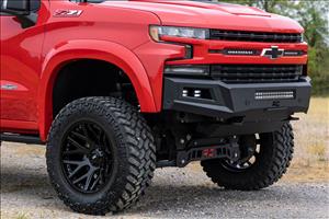 High Clearance Front Bumper LED Lights & Skid Plate Chevy Silverado 1500 (19-22) Rough Country