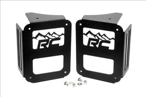 Jeep Tail Light Covers Mountains 07-18 Wrangler JK Rough Country