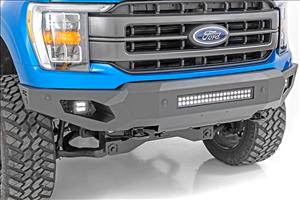 High Clearance Front Bumper LED Lights & Skid Plate Ford F-150 (21-23) Rough Country