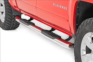 GM Stainless Steel Oval Nerf Step Bars 07-18 GM 1500 / 07-19 2500HD/3500 HD / 19 Classic Crew Cab Rough Country