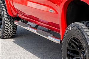 Oval Nerf Steps Stainless Crew Cab Silverado/Sierra 1500/2500HD/3500HD (19-26) Rough Country