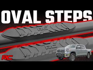 Oval Nerf Step 4.5 Inch Crew Cab Black 07-21 Toyota Tundra 2WD/4WD Rough Country