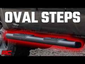 Oval Nerf Step Crew Cab Black Ford Super Duty 2WD/4WD (99-16) Rough Country