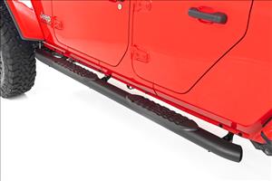 Oval Nerf Steps Black Jeep Gladiator JT 4WD (2020-2025) Rough Country