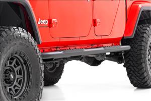 Oval Nerf Steps Black Jeep Gladiator JT 4WD (2020-2025) Rough Country
