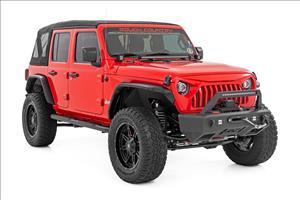 Oval Nerf Steps 4 Door Black Jeep Wrangler Unlimited 4WD (2018-2026) Rough Country