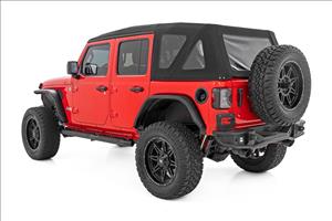 Oval Nerf Steps 4 Door Black Jeep Wrangler Unlimited 4WD (2018-2026) Rough Country