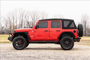 Oval Nerf Steps 4 Door Black Jeep Wrangler Unlimited 4WD (2018-2026) Rough Country