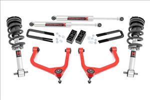 3.5 Inch Lift Kit M1 Struts/M1 Red GMC Sierra 1500 2WD/4WD (2019-2025) Rough Country