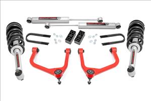 3.5 Inch Lift Kit N3 Struts Rear Mono Leaf Red Chevy Silverado 1500 (25-26) Rough Country