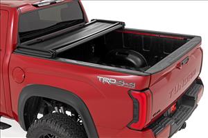 Soft Tri-Fold Bed Cover 5 Foot 7 Inch Bed with and w/o OE Rail Toyota Tundra (22-26) Rough Country