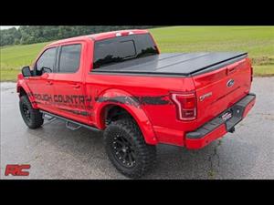 Hard Folding Bed Cover 6.7 Ft Bed 17-21 Ford Super Duty 2WD/4WD Rough Country