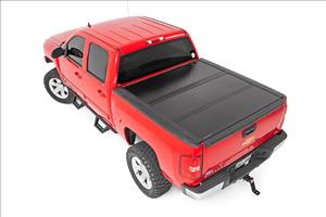 Low Profile Hard Tri-Fold Tonneau Cover 07-13 1500 5.5 Foot Bed w/Rail Caps Rough Country