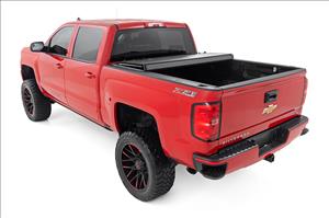 Hard Tri-Fold Flip Up Bed Cover 5 Foot 9 Inch Bed Silverado/Sierra 1500 (14-18 & Classic) Rough Country