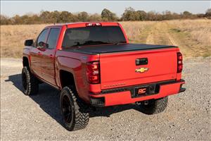 Hard Tri-Fold Flip Up Bed Cover 6 Foot 7 Inch Bed Rail Cap Silverado/Sierra 1500/2500HD/3500HD (14-19) Rough Country