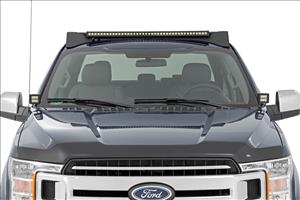 Ford Roof Rack System w/Front and Rear Facing LEDs and 40 Inch Single Row Black Series Light Bar 15-18 Ford F-150 Rough Country