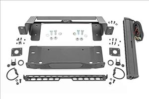 High Winch Mount All Models 20 Inch Black Single Row LED DRL Ford Bronco (21-25) Rough Country