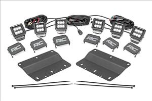 LED Light Kit Fog Mount Triple 2 Inch Black Pair Spot Ford Bronco (21-25) Rough Country