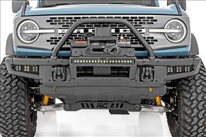 High Winch Mount All Models 12000S 20 Inch Black Single Row LED White DRL Ford Bronco (21-25) Rough Country