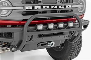 Nudge Bar 4 Inch Round Led (x4) OE Modular Steel Ford Bronco 4WD (21-25) Rough Country