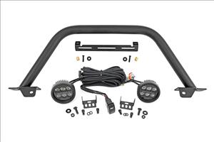 Safari Bar 3.5 Inch Round LED (Pair) Black Amber DRL OE Modular Steel Ford Bronco (21-25) Rough Country