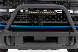 Safari Bar 12 Inch LED Light Bar Black DRL Single Row OE Modular Steel Ford Bronco (21-25) Rough Country