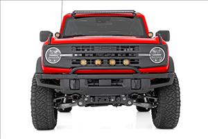 Light Bar Mount 3.5 Inch Round LED (Quad) Black Amber DRL OE Modular Steel Ford Bronco (21-24) Rough Country