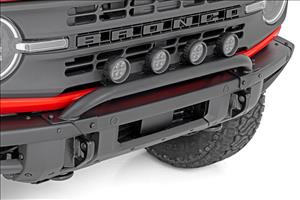 Light Bar Mount 3.5 Inch Round LED (Quad) Black Amber DRL OE Modular Steel Ford Bronco (21-24) Rough Country
