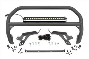 Nudge Bar w/ Tow Hooks 20 Inch Black DRL Single Row LED Ford Bronco Sport (21-24) Rough Country